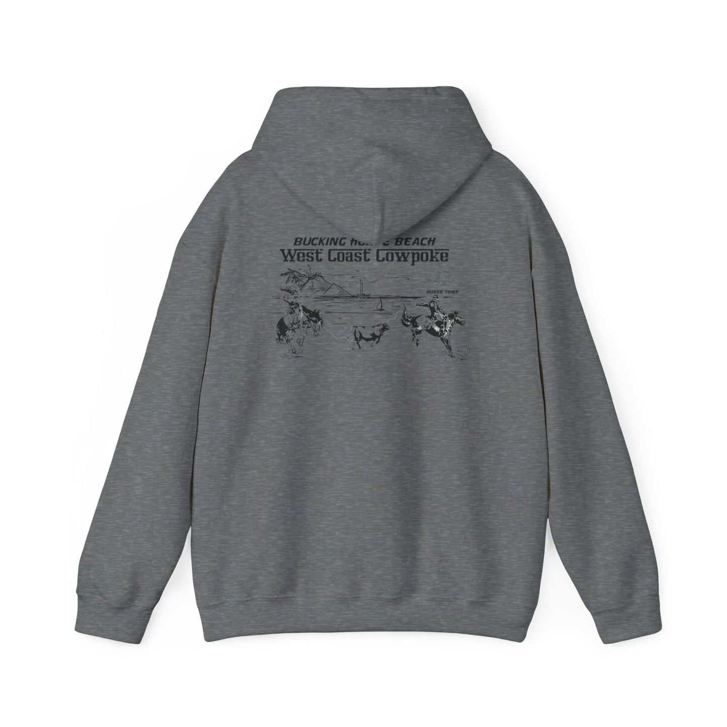 Bucking Horse Beach, West Coast Cowpoke "Simplified Design" Hoodie