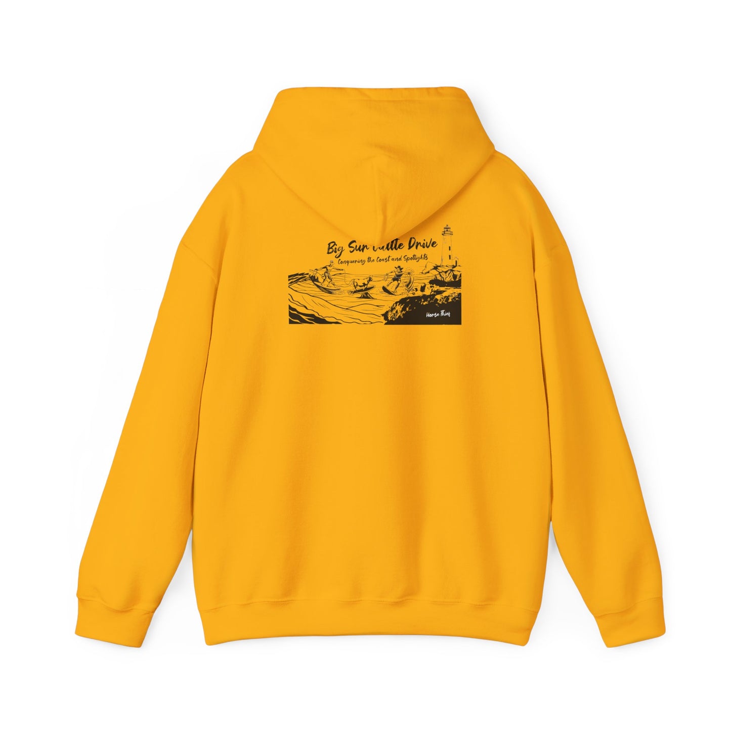 Big Sur Cattle Drive: Conquering the Coast and Spotlights Hoodie