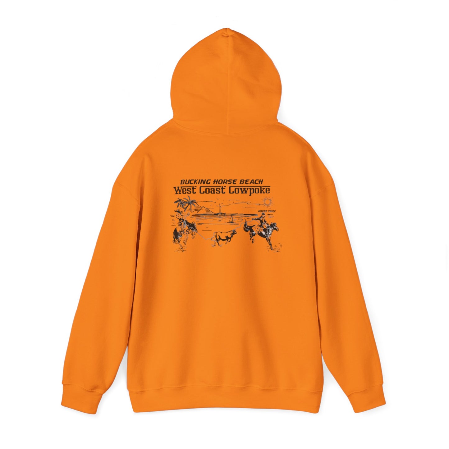 Bucking Horse Beach, West Coast Cowpoke "Simplified Design" Hoodie