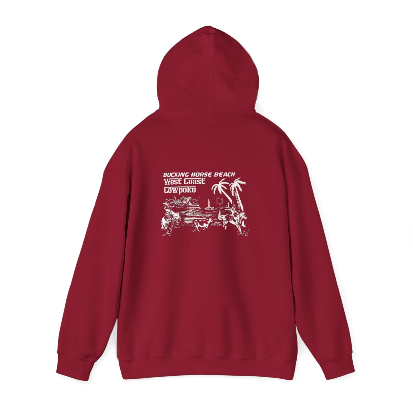 Bucking Horse Beach, West Coast Cowpoke Dark Hoodie