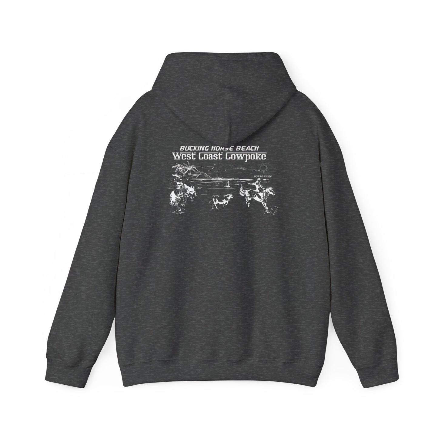 Bucking Horse Beach, West Coast Cowpoke "Simplified Design" (Dark Hoodie)