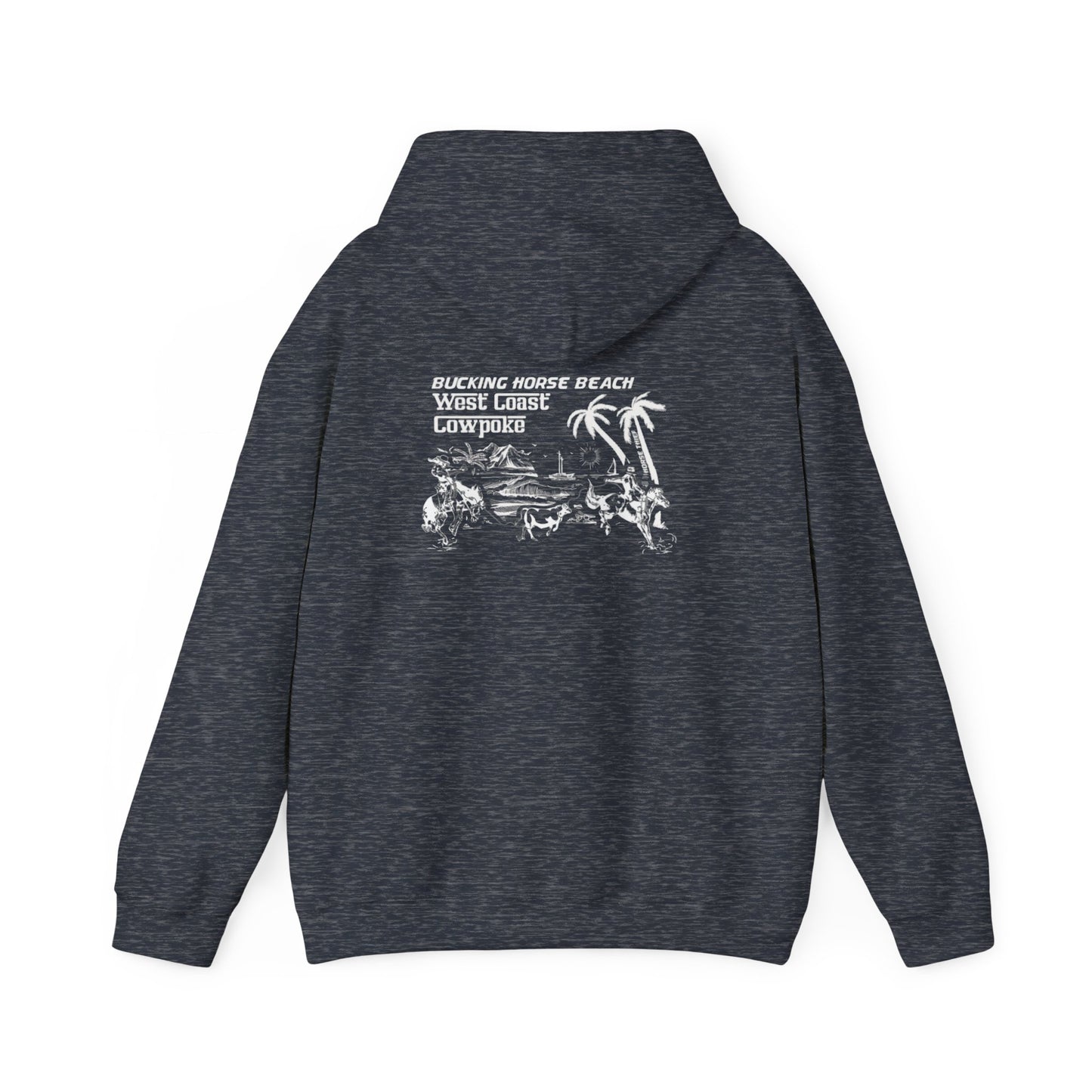 Bucking Horse Beach, West Coast Cowpoke Dark Hoodie