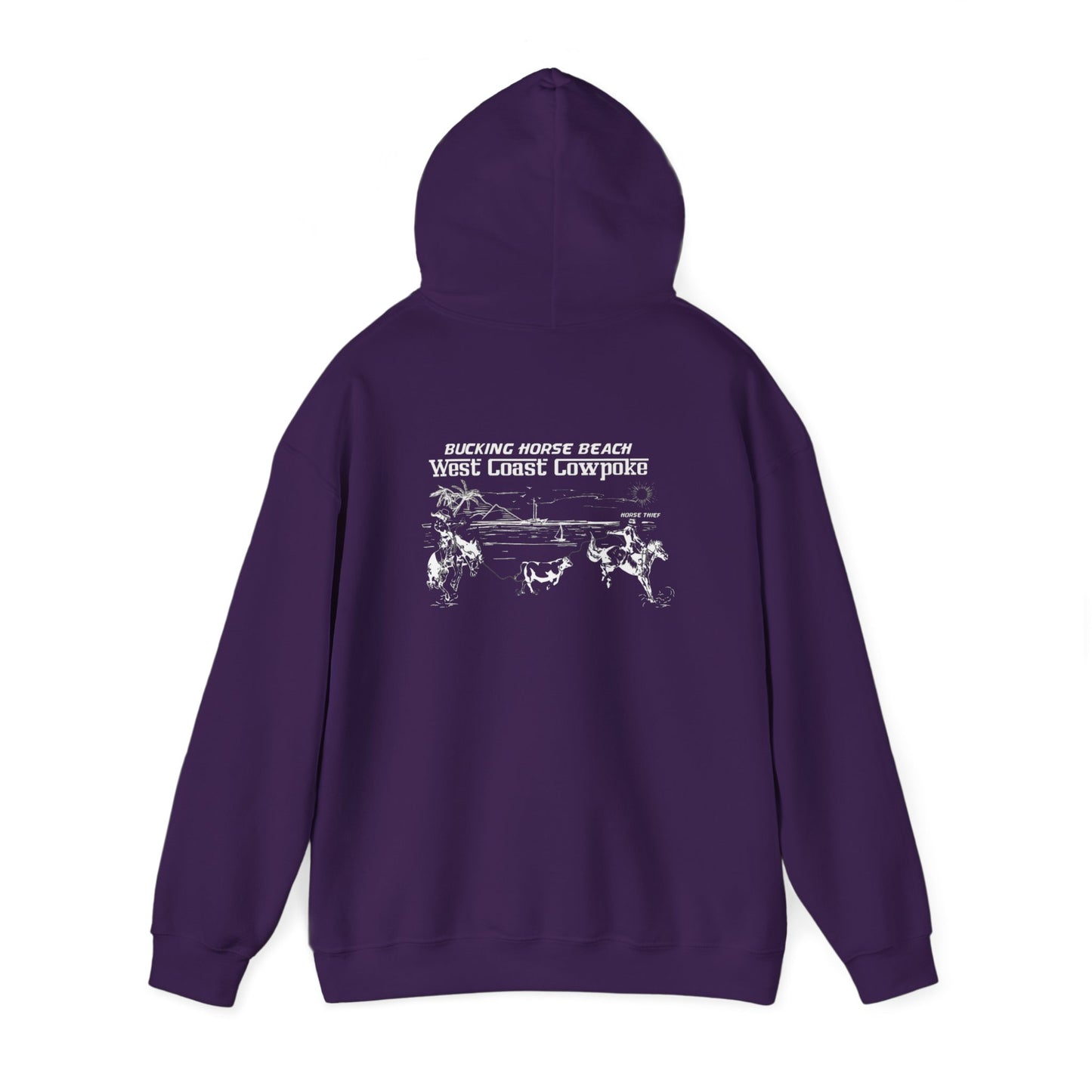 Bucking Horse Beach, West Coast Cowpoke "Simplified Design" (Dark Hoodie)