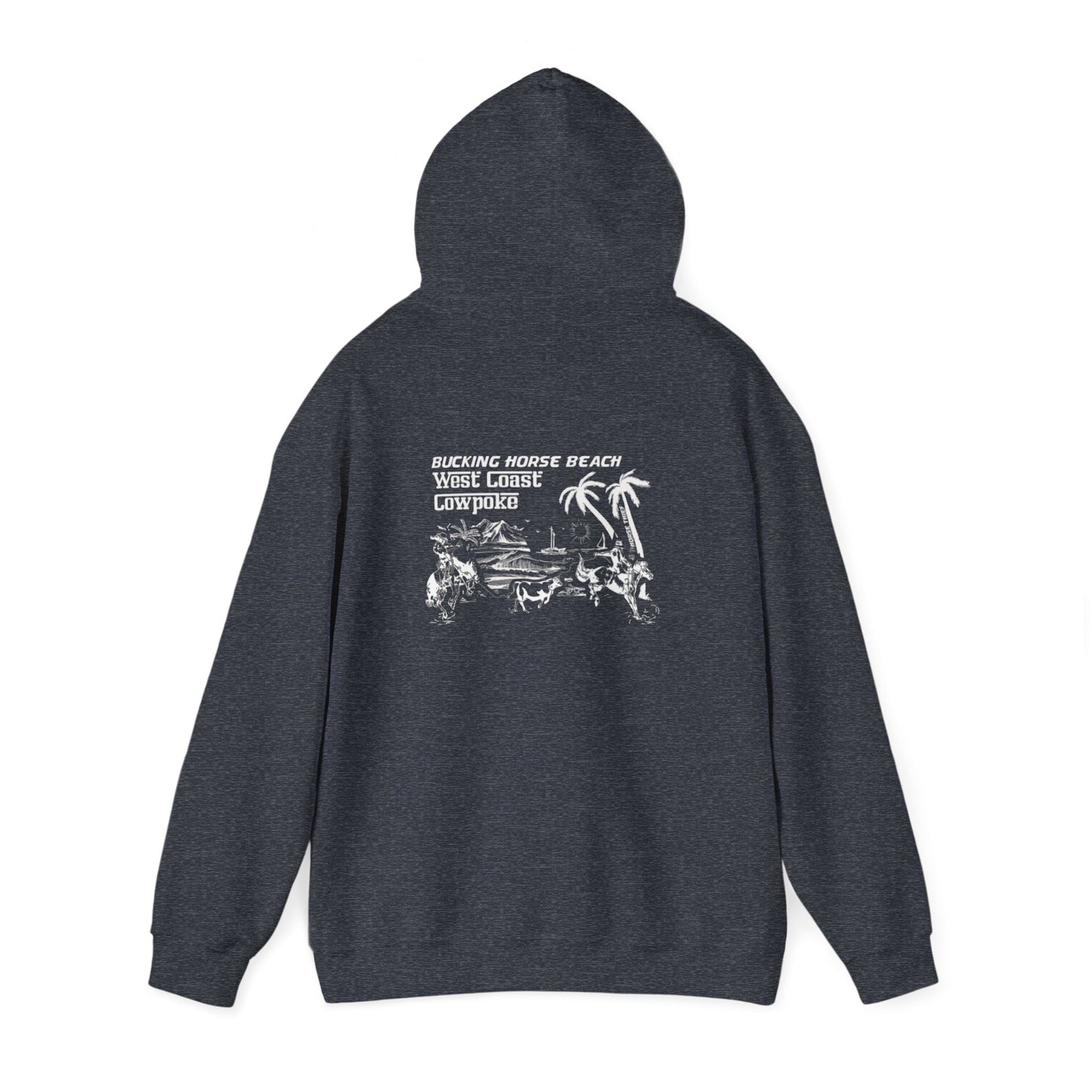 Bucking Horse Beach, West Coast Cowpoke Dark Hoodie
