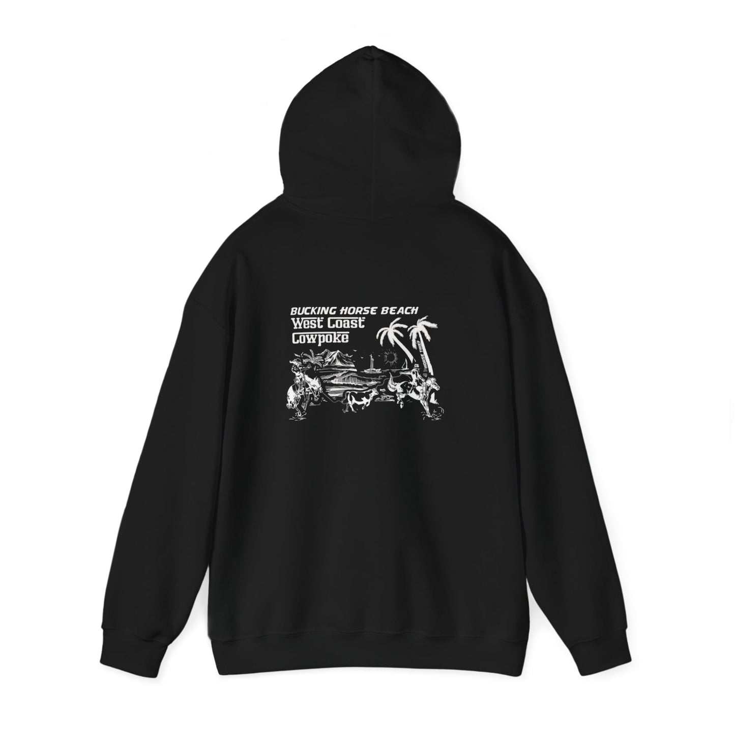 Bucking Horse Beach, West Coast Cowpoke Dark Hoodie