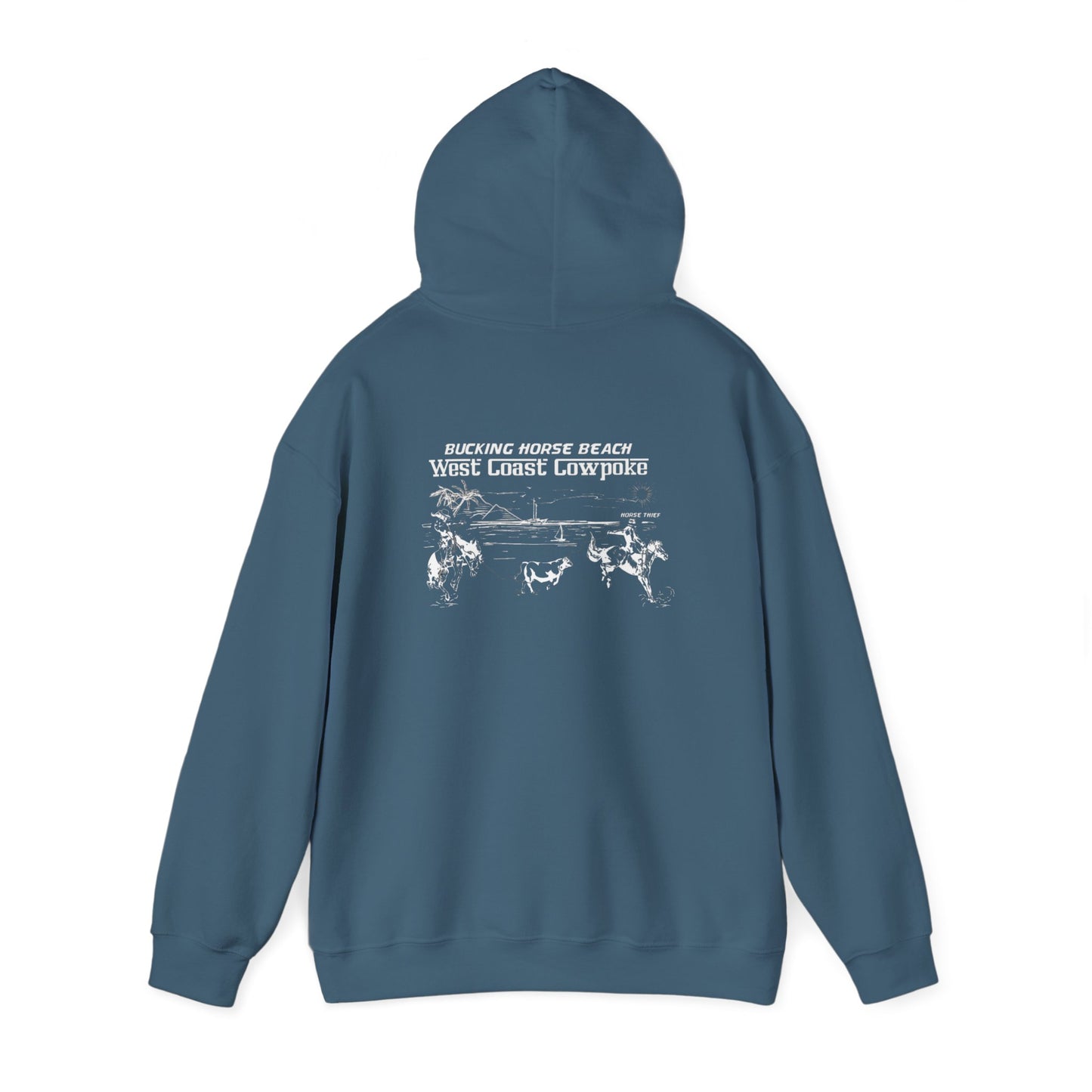 Bucking Horse Beach, West Coast Cowpoke "Simplified Design" (Dark Hoodie)