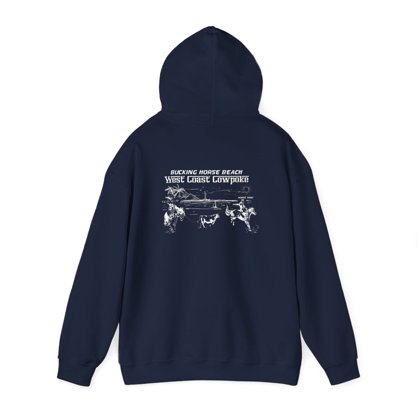 Bucking Horse Beach, West Coast Cowpoke "Simplified Design" (Dark Hoodie)