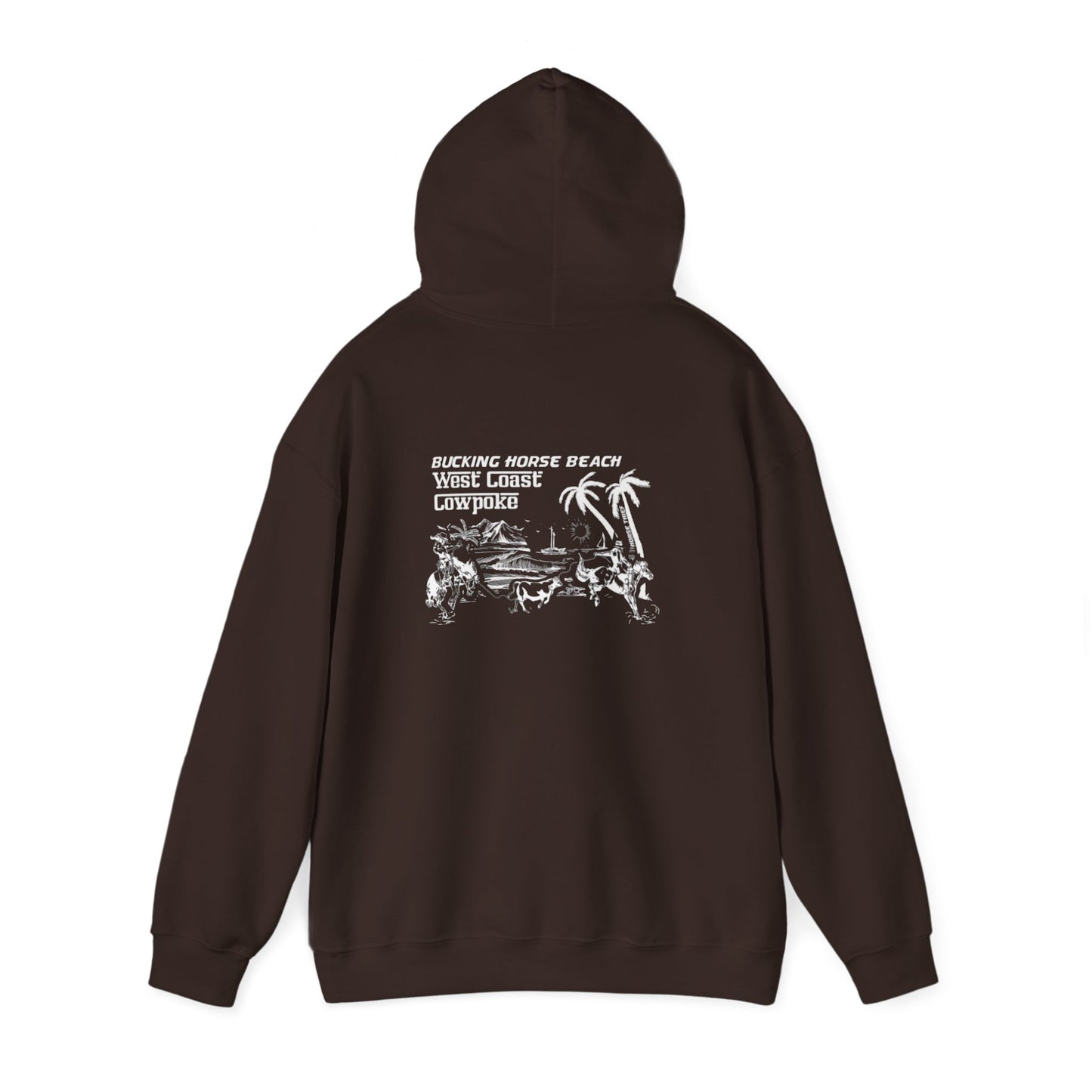 Bucking Horse Beach, West Coast Cowpoke Dark Hoodie