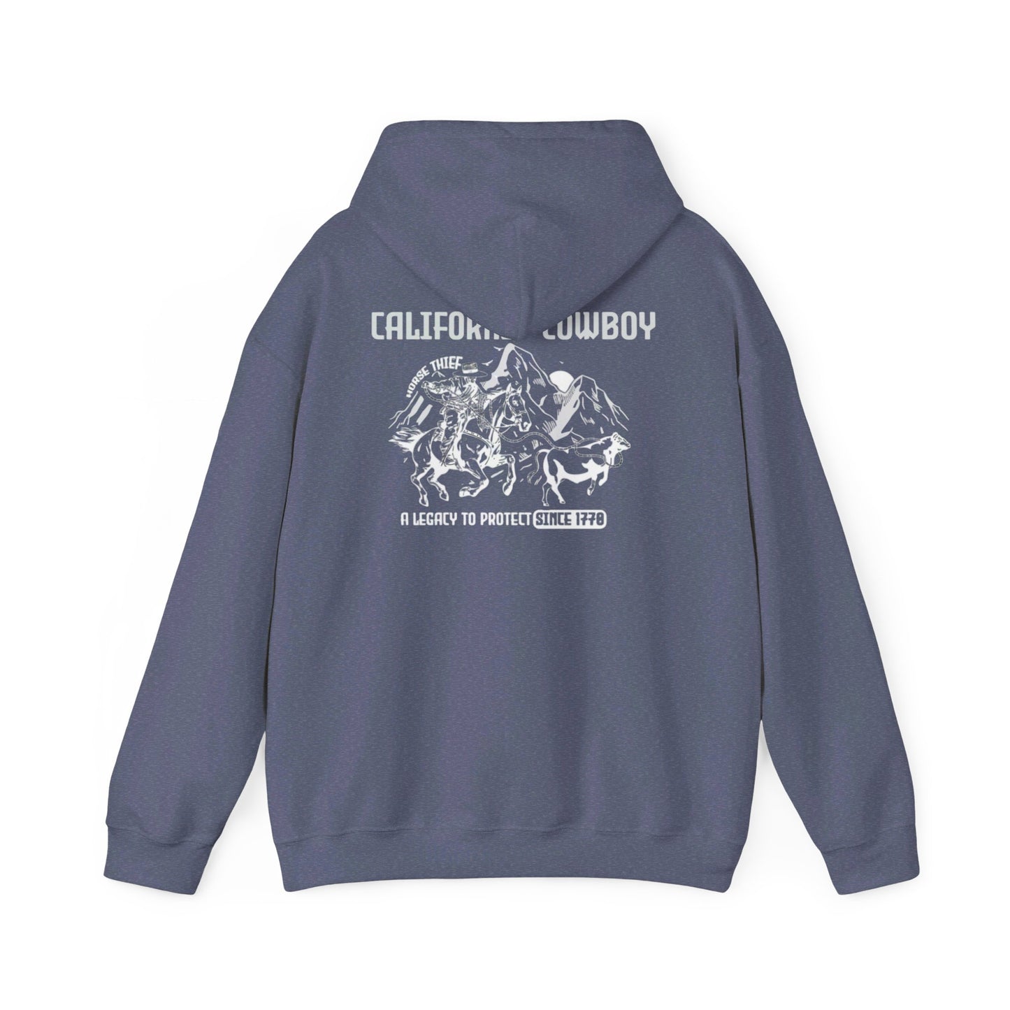 California Cowboy: A Legacy to Protect since 1770, High Sierra (Dark Colored) Pouch Hoodies