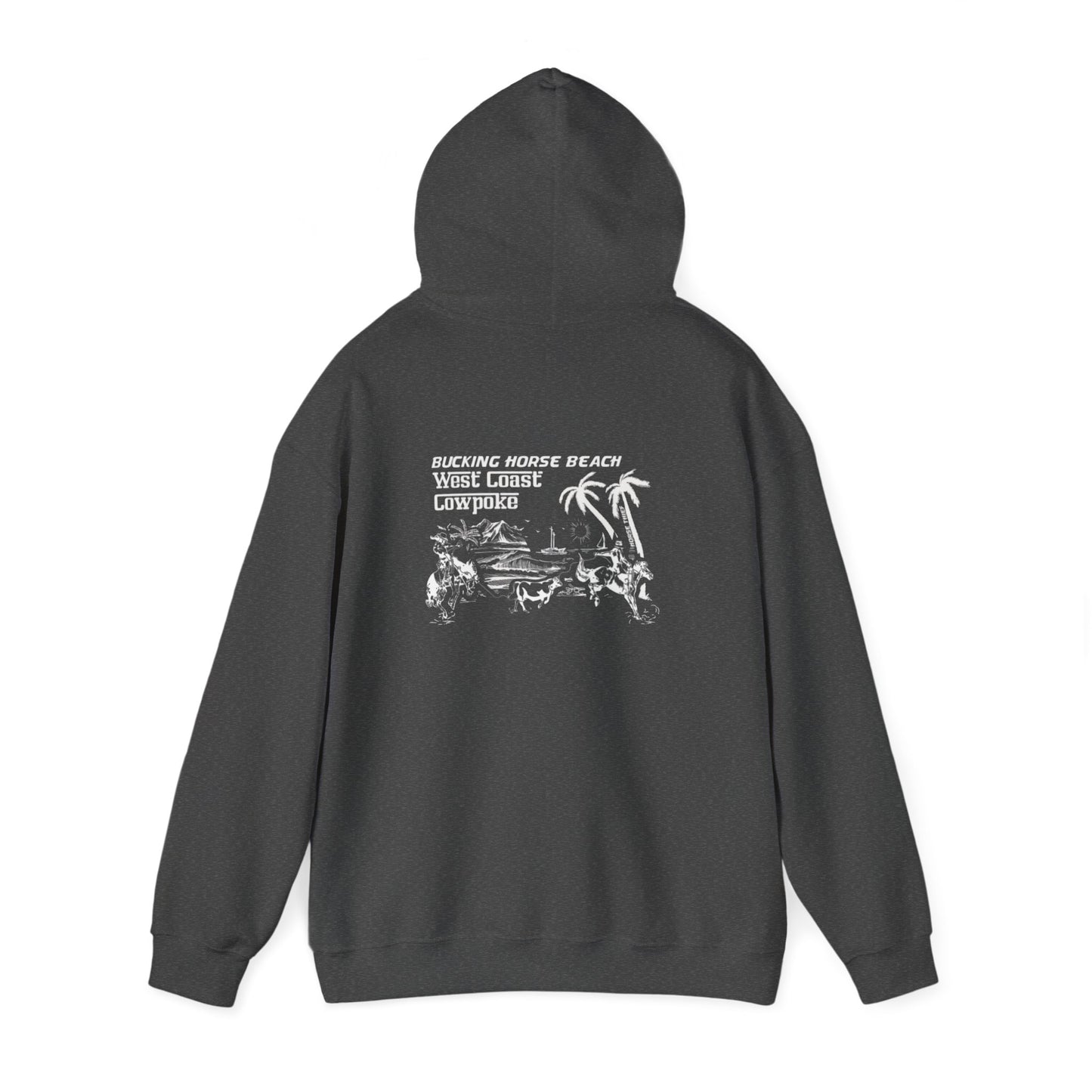 Bucking Horse Beach, West Coast Cowpoke Dark Hoodie