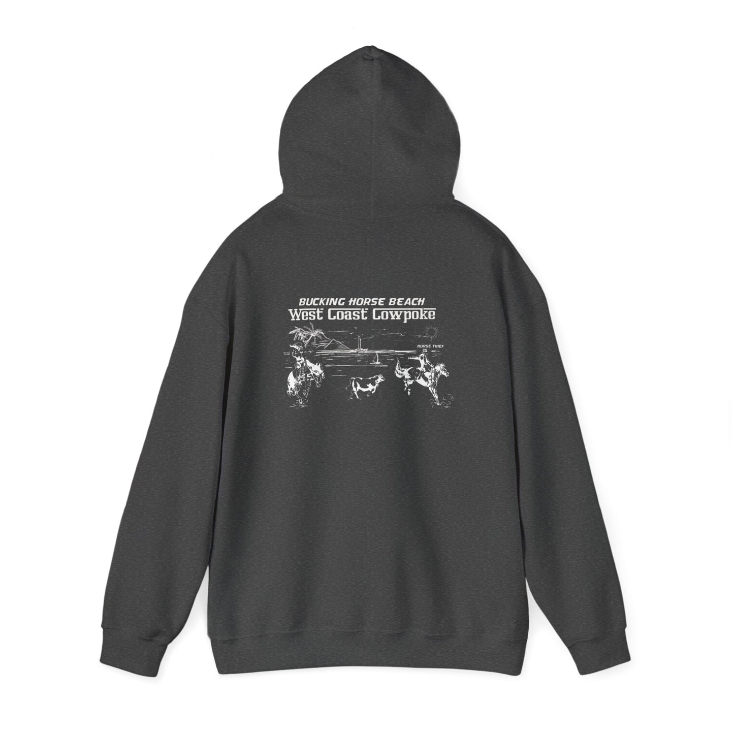 Bucking Horse Beach, West Coast Cowpoke "Simplified Design" (Dark Hoodie)