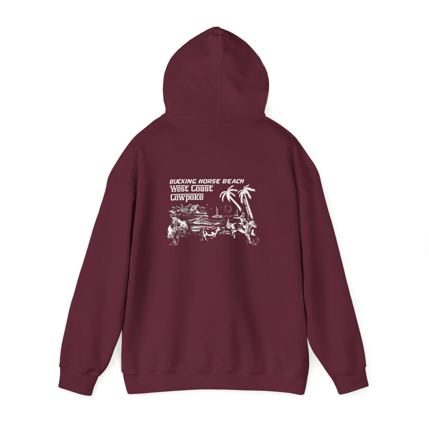 Bucking Horse Beach, West Coast Cowpoke Dark Hoodie