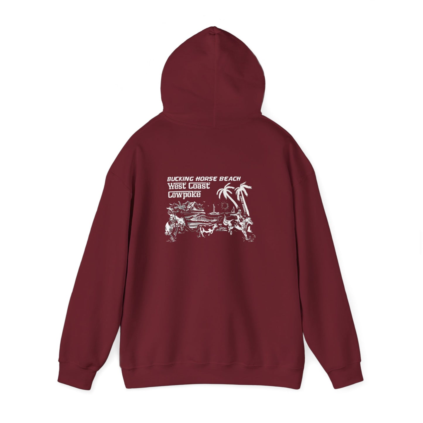 Bucking Horse Beach, West Coast Cowpoke Dark Hoodie