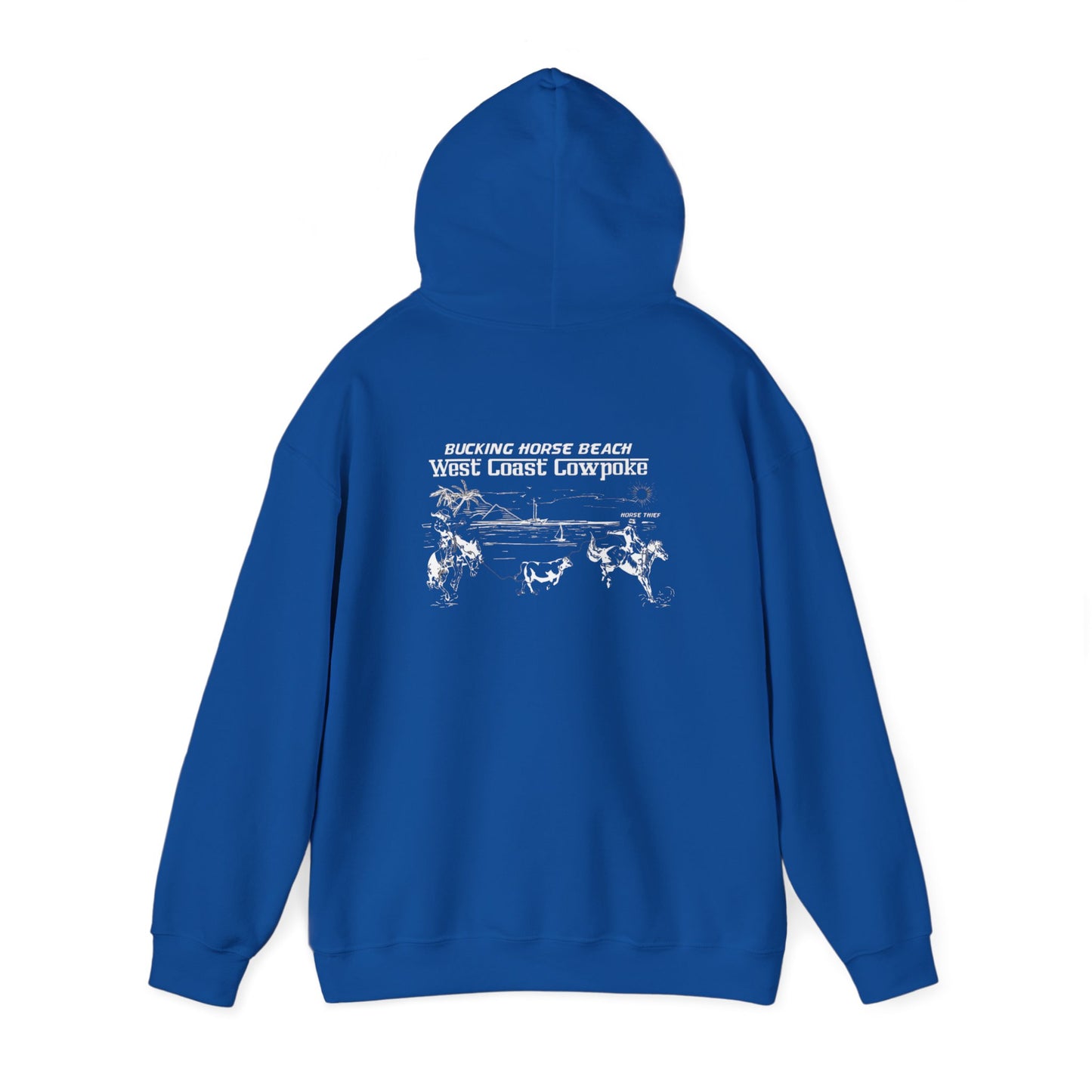 Bucking Horse Beach, West Coast Cowpoke "Simplified Design" (Dark Hoodie)
