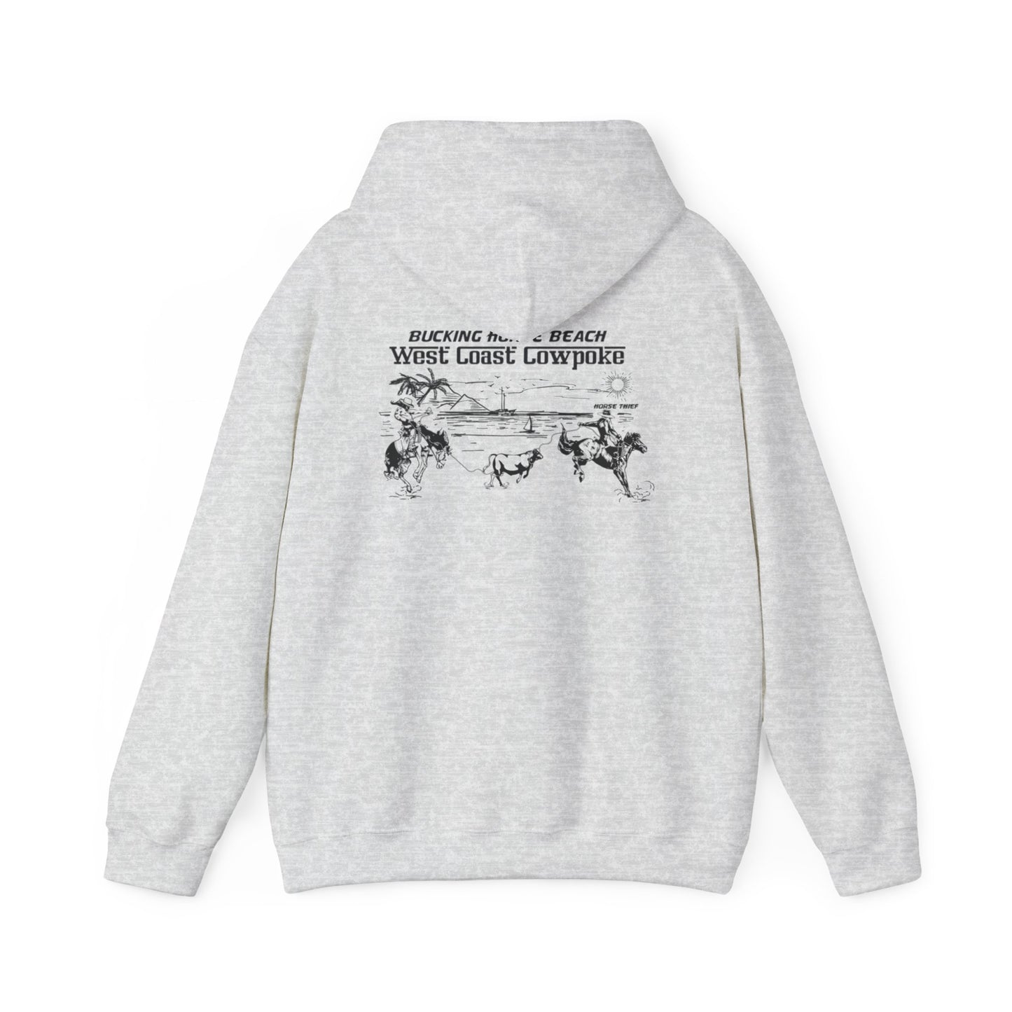 Bucking Horse Beach, West Coast Cowpoke "Simplified Design" Hoodie