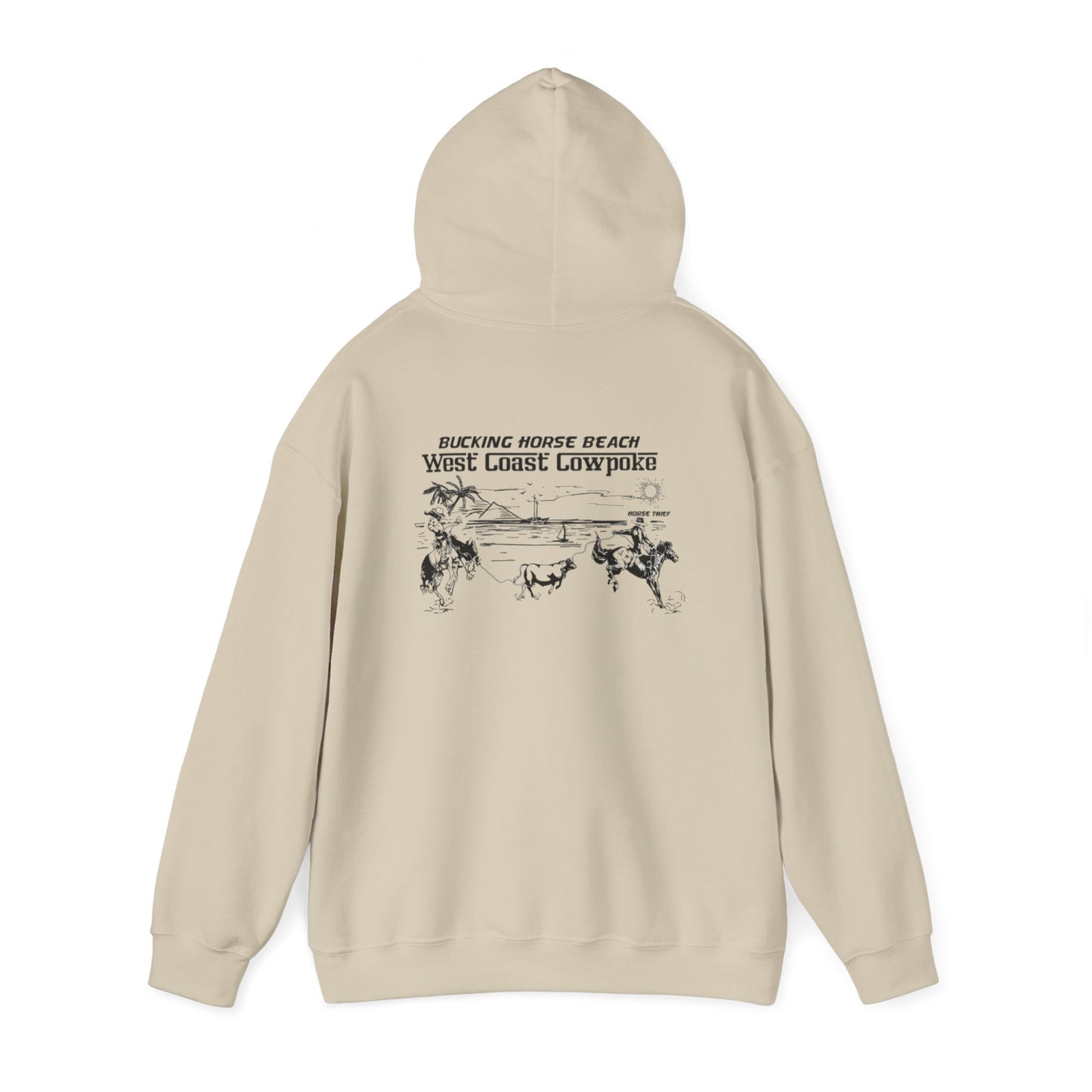 Bucking Horse Beach, West Coast Cowpoke "Simplified Design" Hoodie