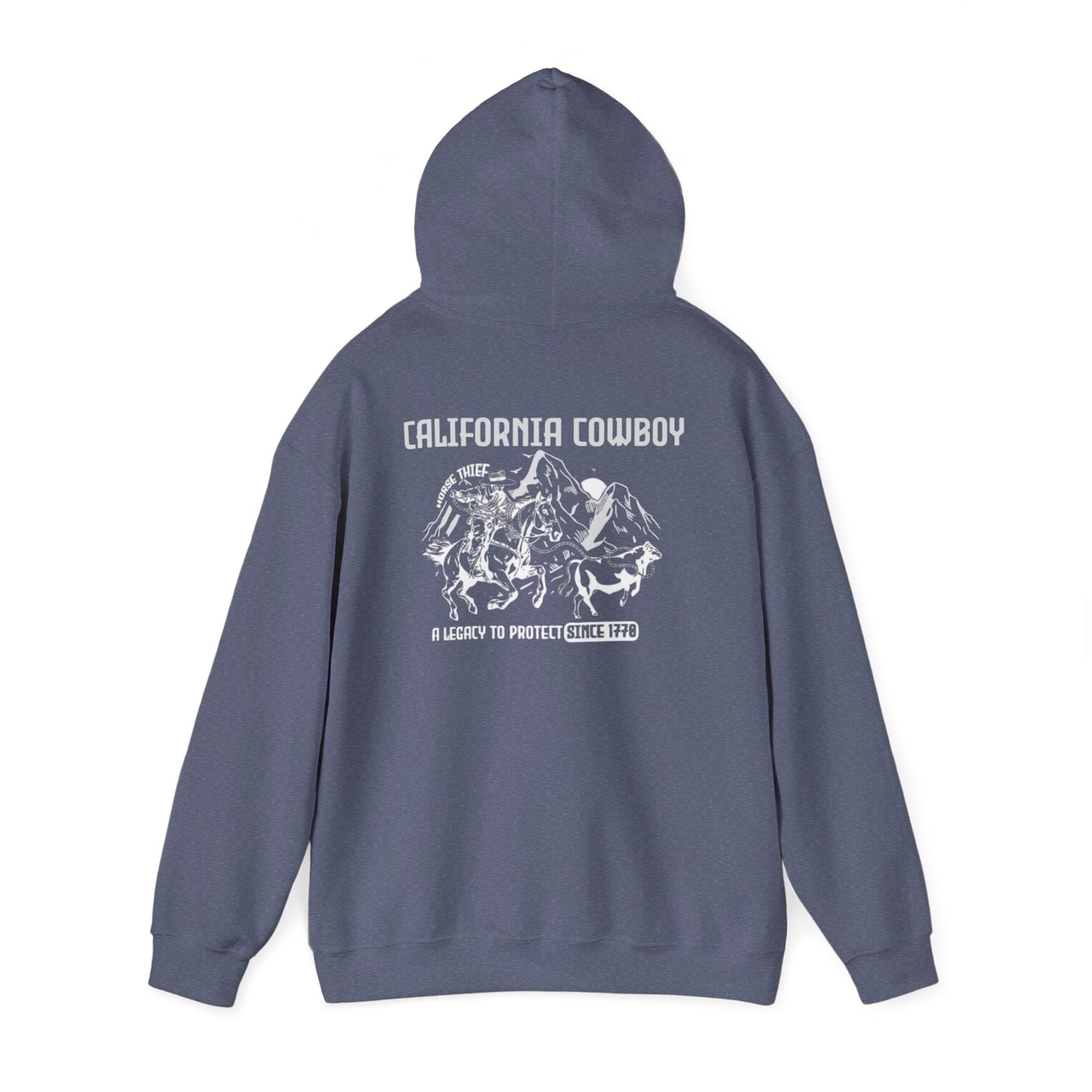 California Cowboy: A Legacy to Protect since 1770, High Sierra (Dark Colored) Pouch Hoodies