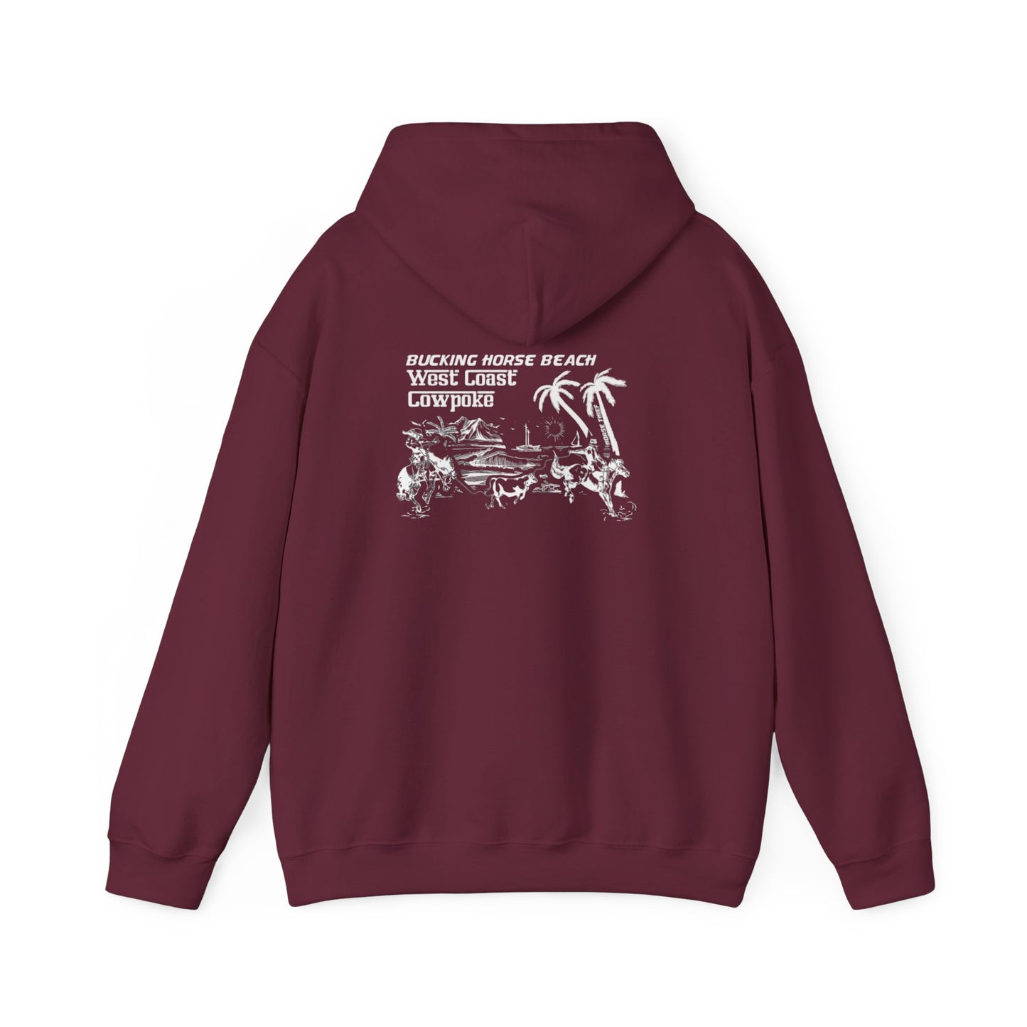 Bucking Horse Beach, West Coast Cowpoke Dark Hoodie