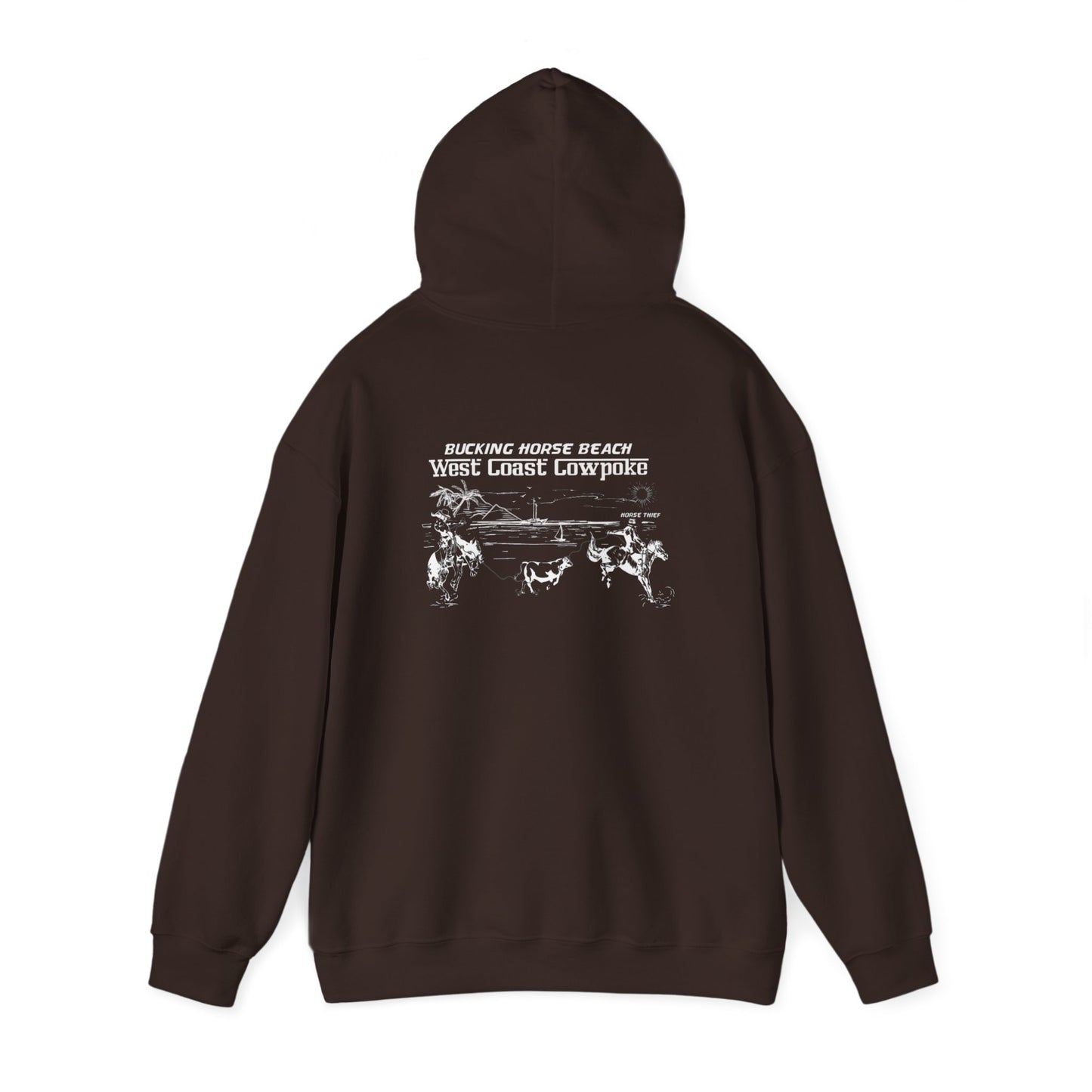 Bucking Horse Beach, West Coast Cowpoke "Simplified Design" (Dark Hoodie)