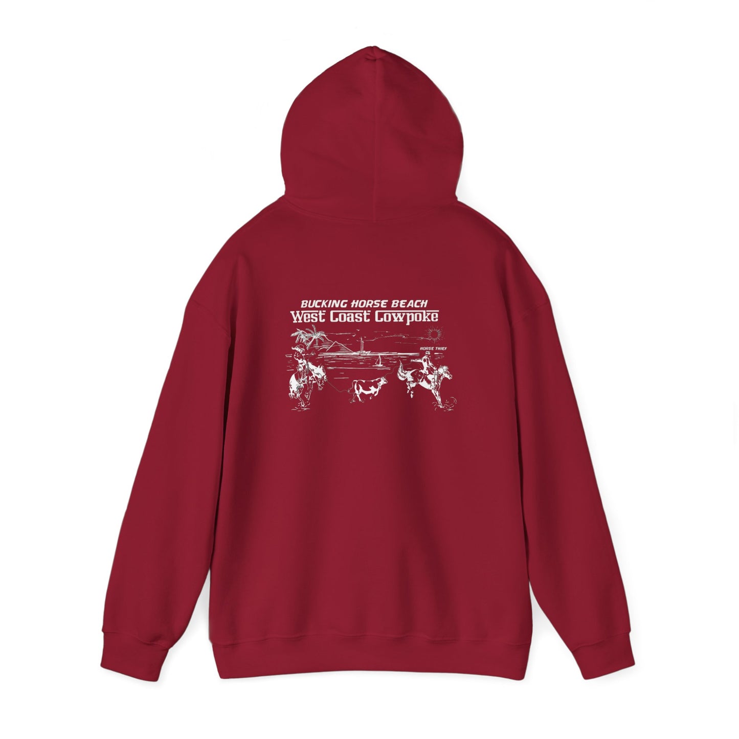 Bucking Horse Beach, West Coast Cowpoke "Simplified Design" (Dark Hoodie)