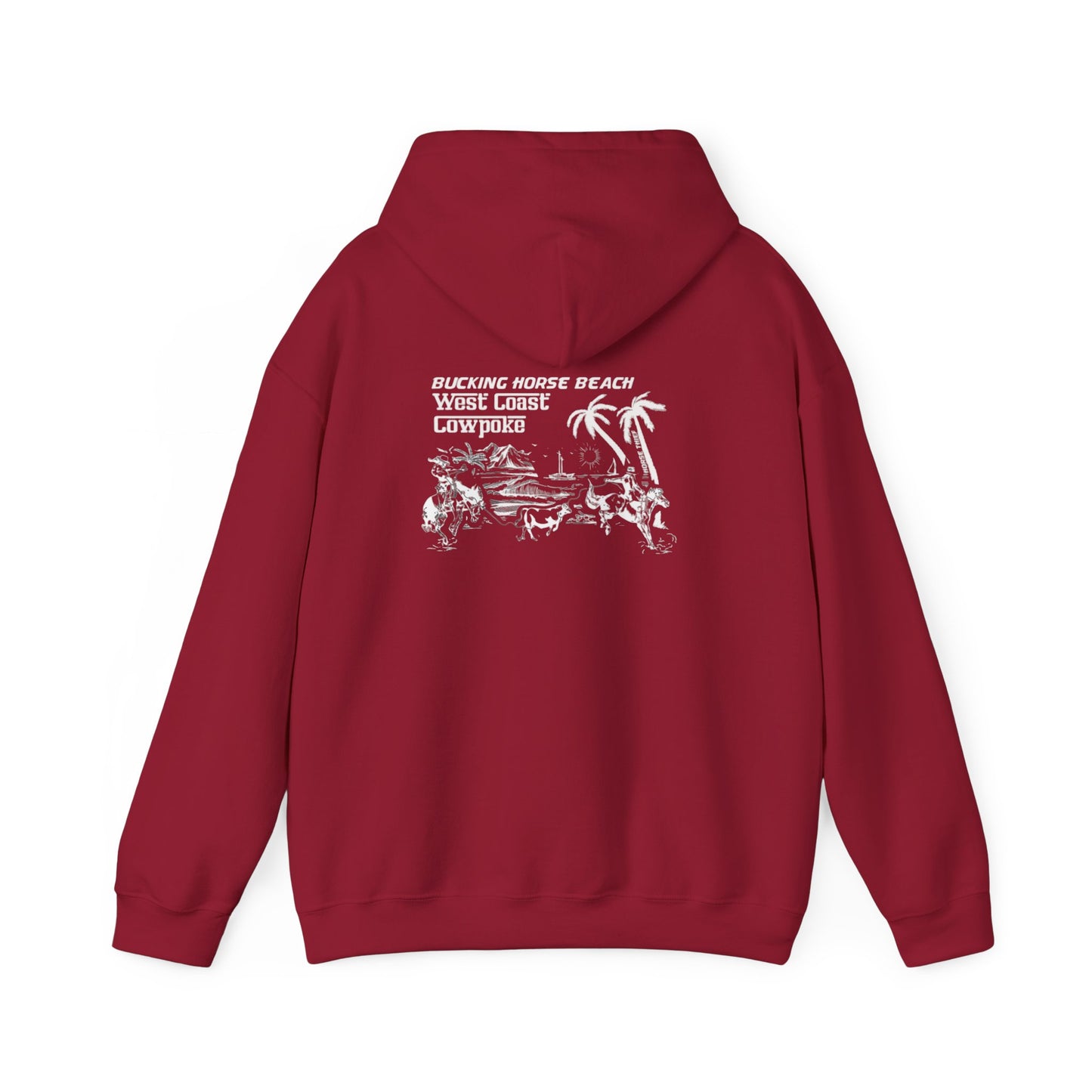 Bucking Horse Beach, West Coast Cowpoke Dark Hoodie