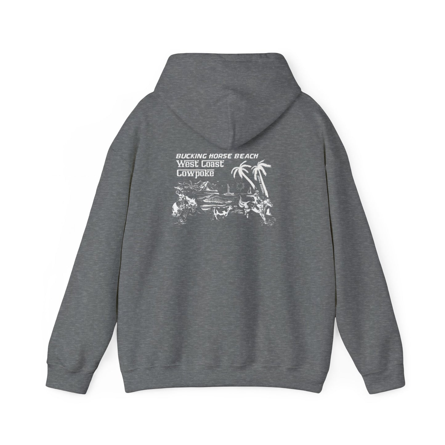 Bucking Horse Beach, West Coast Cowpoke Dark Hoodie