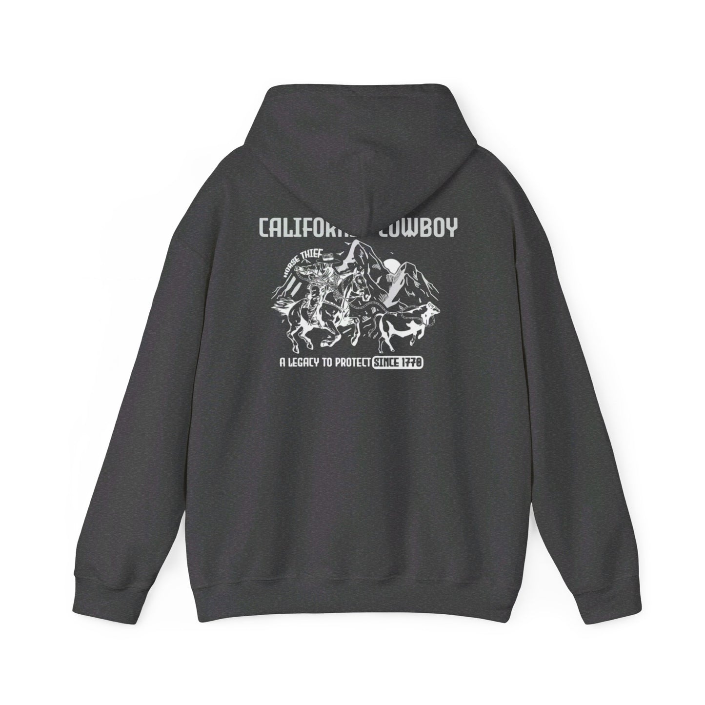 California Cowboy: A Legacy to Protect since 1770, High Sierra (Dark Colored) Pouch Hoodies