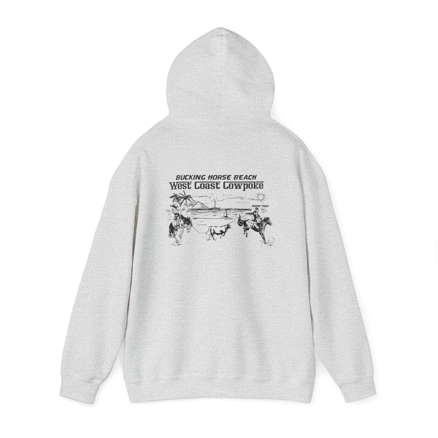 Bucking Horse Beach, West Coast Cowpoke "Simplified Design" Hoodie