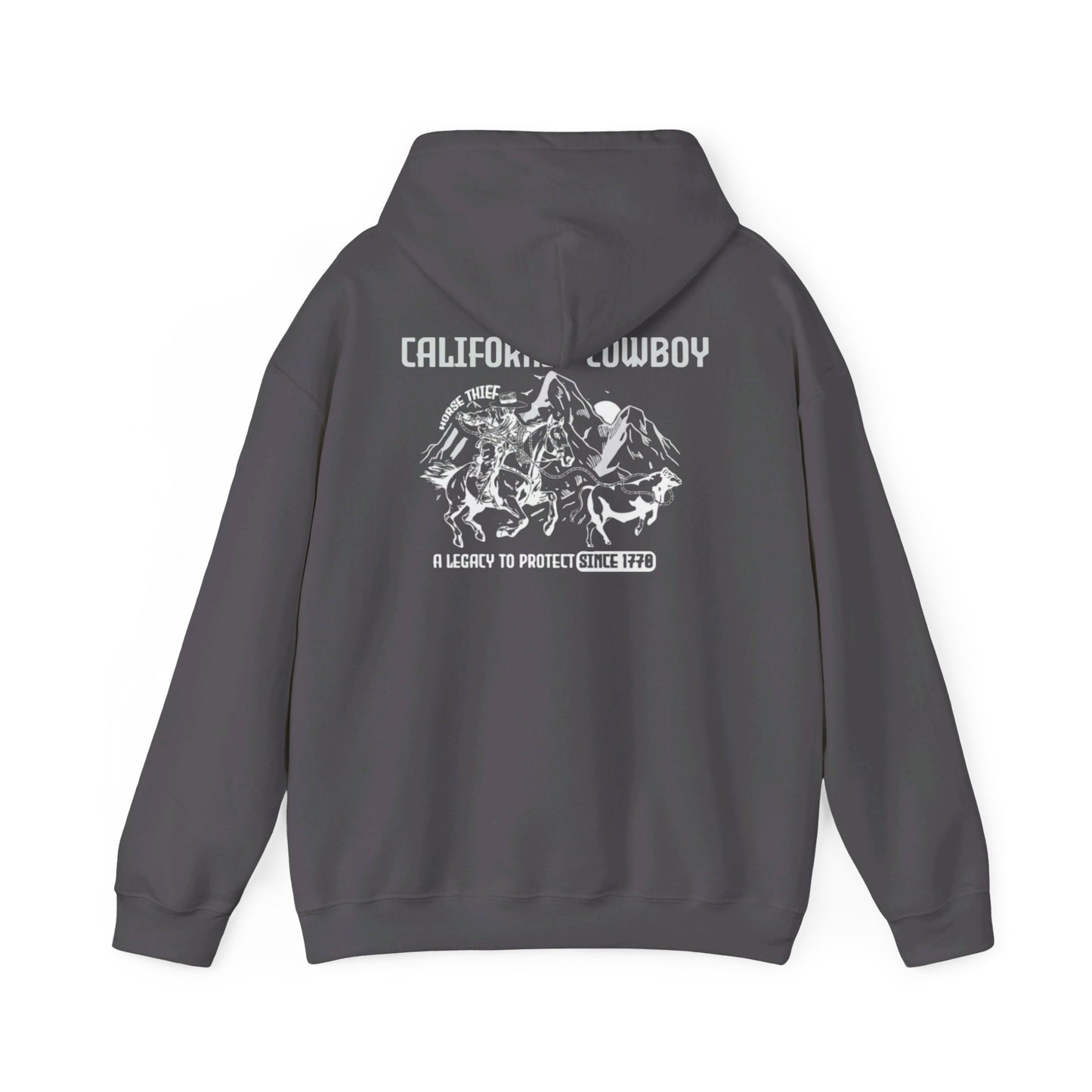 California Cowboy: A Legacy to Protect since 1770, High Sierra (Dark Colored) Pouch Hoodies