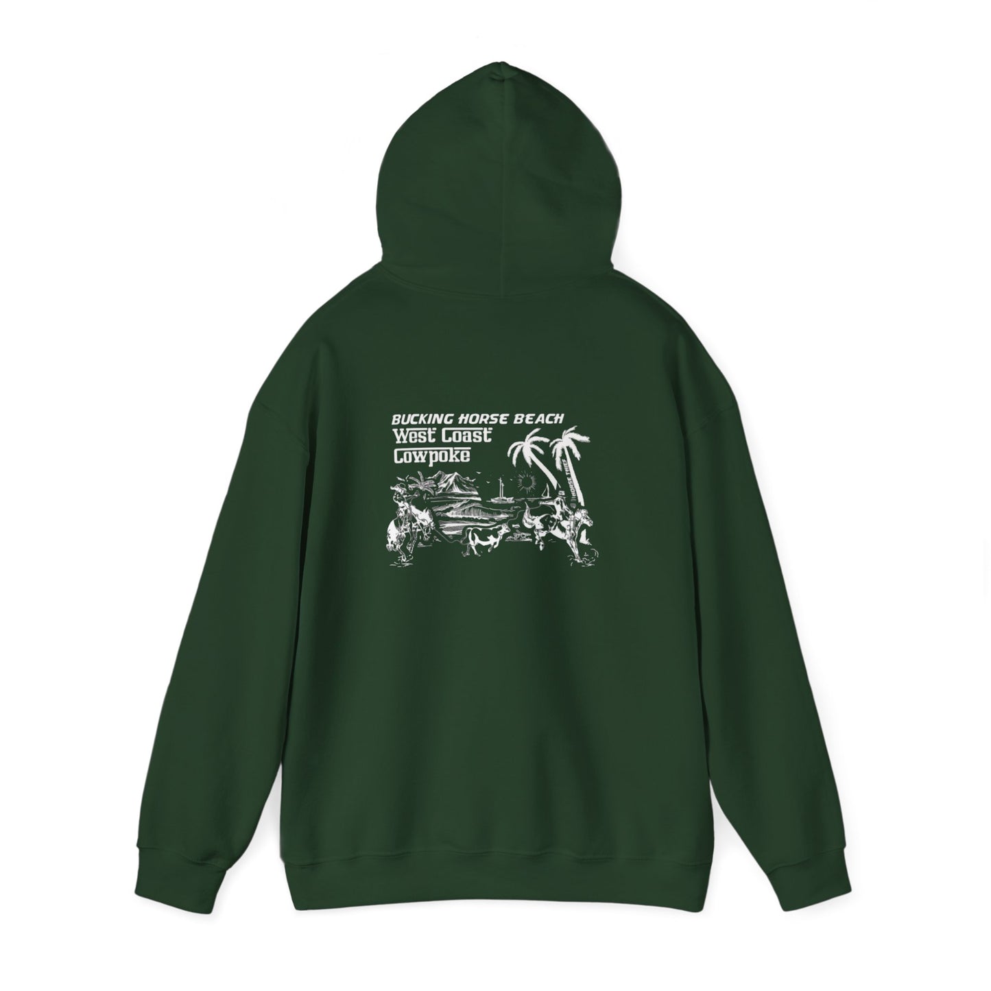 Bucking Horse Beach, West Coast Cowpoke Dark Hoodie