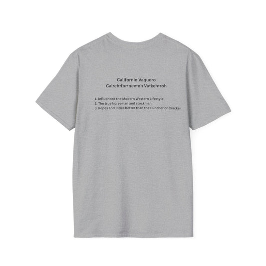 Californio Vaqueroing Style 1  (Light Colored Tee)