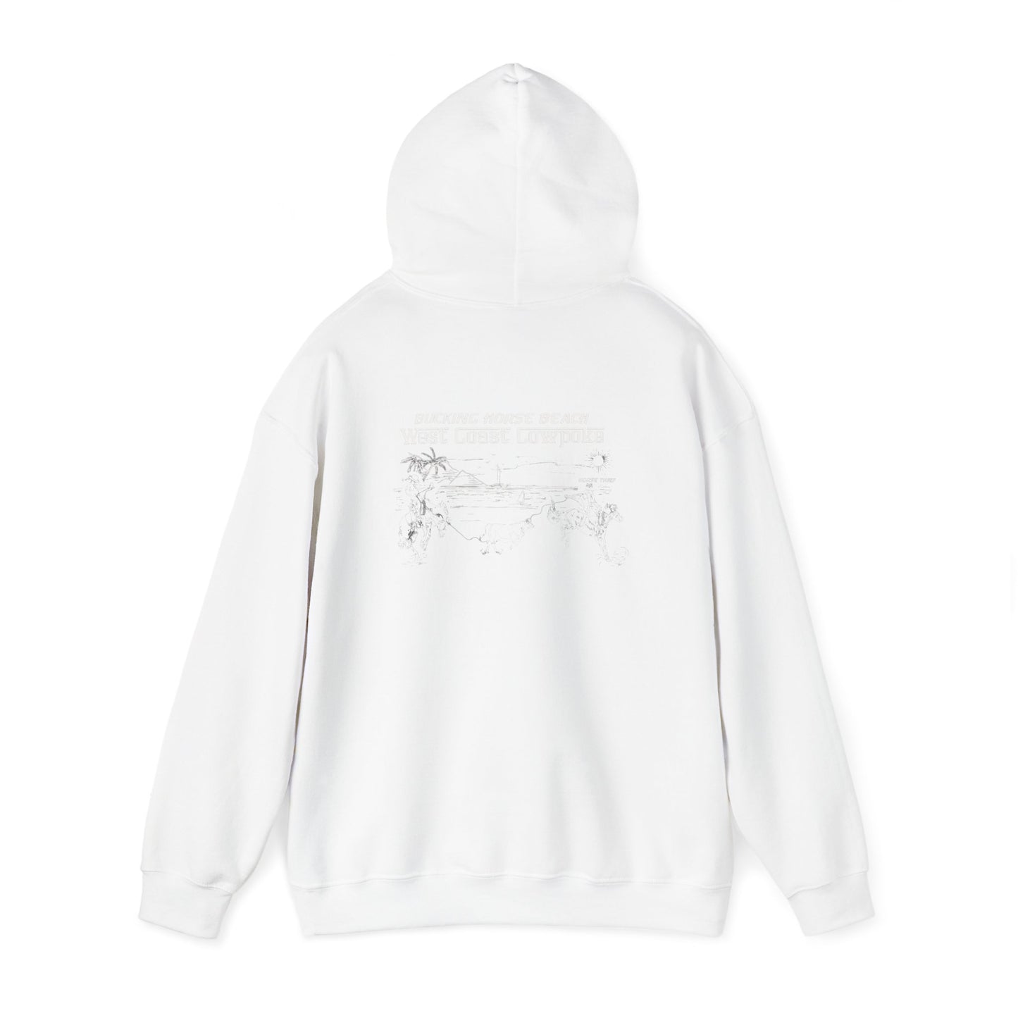 Bucking Horse Beach, West Coast Cowpoke "Simplified Design" (Dark Hoodie)