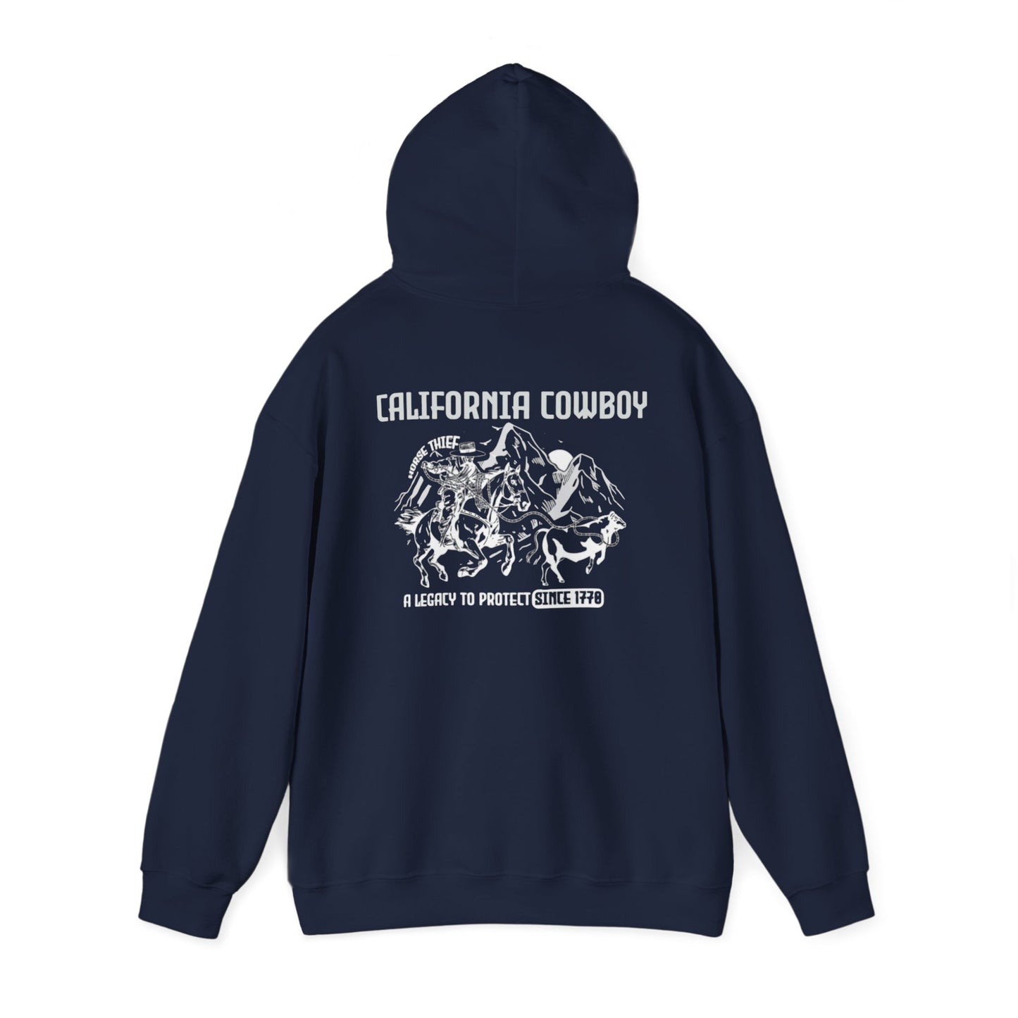 California Cowboy: A Legacy to Protect since 1770 Dark Colored Pouch Hoodies
