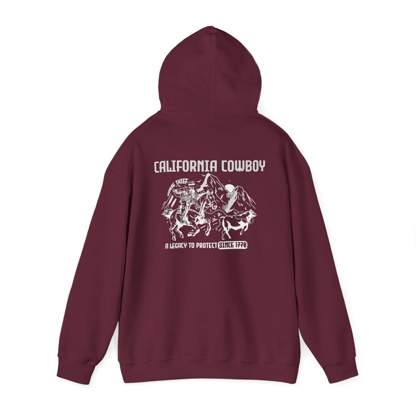 California Cowboy: A Legacy to Protect since 1770 Dark Colored Pouch Hoodies