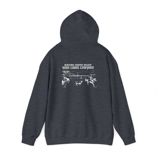 Bucking Horse Beach, West Coast Cowpoke "Simplified Design" (Dark Hoodie)